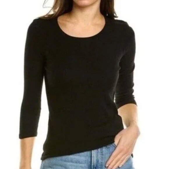 Jackie Tee ATM Anthony Thomas Melillo  Black XS Quiet Luxury Mobwife Minimalist - Picture 1 of 7